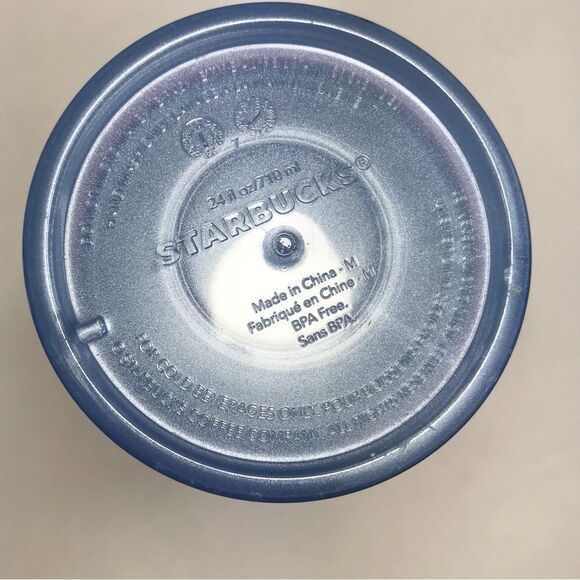 Starbucks Spring 2024 Yellow Blue Dichroic Magnolias 24 Oz Venti Plastic Tumbler - Picture 13 of 13